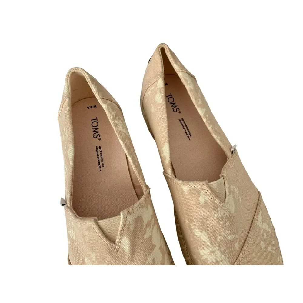 TOMS Alpargata Platform‎ 8.5 Cloudy Pink Patchwork Batik Indie Boho Romantic